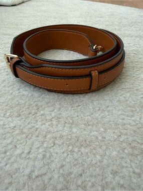 Adjustable Brown Leather Crossbody Replacement Strap Gold Hardware 42”+ New